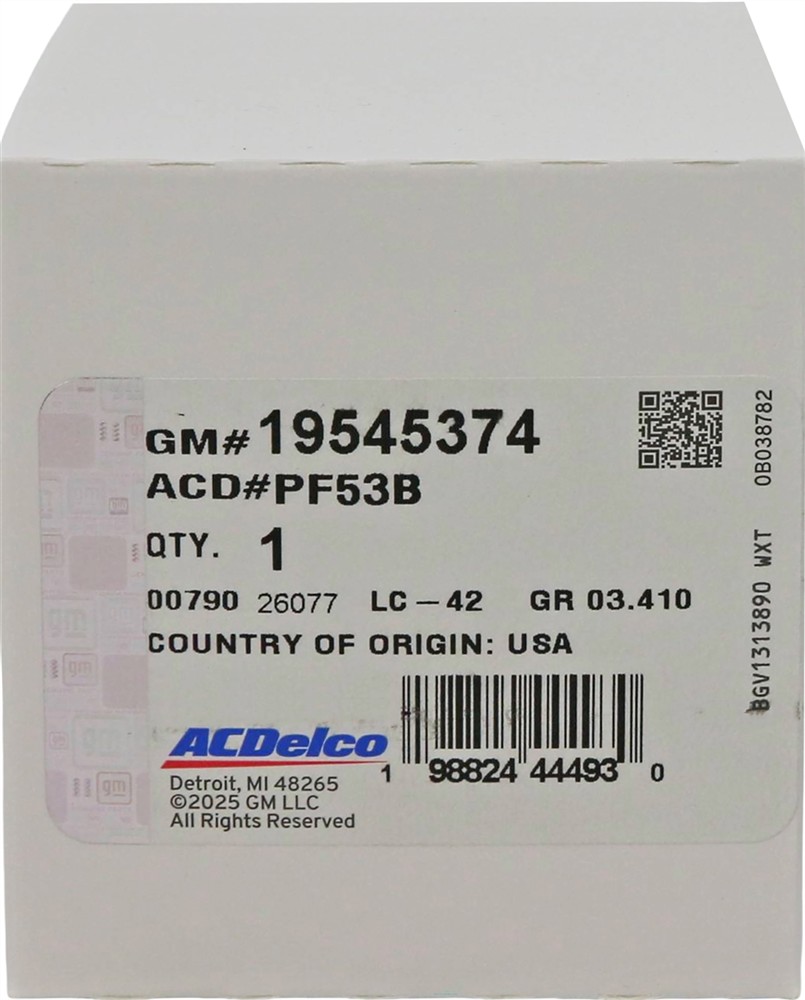 AC Delco Silver Engine Oil Filter PF53B - 6